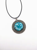 Silver Plated Polymer Clay Inlay Necklace