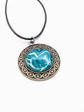Silver Plated Polymer Clay Inlay Necklace