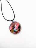 Silver Plated Polymer Clay Inlay Necklace