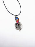 Silver Plated Polymer Clay Inlay Necklace