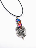 Silver Plated Polymer Clay Inlay Necklace