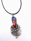 Silver Plated Polymer Clay Inlay Necklace