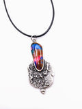 Silver Plated Polymer Clay Inlay Necklace