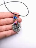 Silver Plated Polymer Clay Inlay Necklace