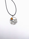 Silver Plated Polymer Clay Inlay Necklace