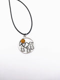 Silver Plated Polymer Clay Inlay Necklace