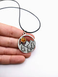 Silver Plated Polymer Clay Inlay Necklace