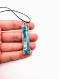 Silver Plated Polymer Clay Inlay Necklace