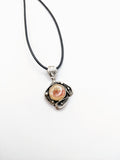 Silver Plated Polymer Clay Inlay Necklace