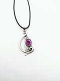 Silver Plated Polymer Clay Inlay Necklace