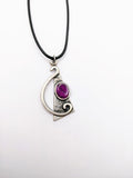 Silver Plated Polymer Clay Inlay Necklace