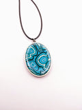 Silver Plated Polymer Clay Inlay Necklace