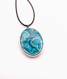 Silver Plated Polymer Clay Inlay Necklace