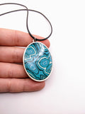 Silver Plated Polymer Clay Inlay Necklace