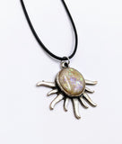 Silver Plated Polymer Clay Inlay Necklace