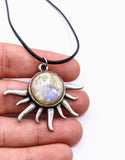 Silver Plated Polymer Clay Inlay Necklace