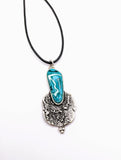 Silver Plated Polymer Clay Inlay Necklace
