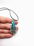 Silver Plated Polymer Clay Inlay Necklace