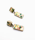 Silver Plated Earrings with Polymer Clay Inlay