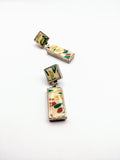 Silver Plated Earrings with Polymer Clay Inlay