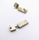 Silver Plated Earrings with Polymer Clay Inlay