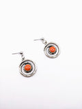 Silver Plated Earrings with Polymer Clay Inlay