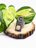 Star City Ring Polymer Clay Honey Calcite Stone