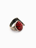Silver Plated with Polymer Clay Gemstones Statement Ring