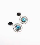 Silver Plated Earrings with Polymer Clay Inlay