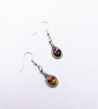 Silver Plated Earrings with Polymer Clay Inlay