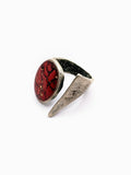 Silver Plated with Polymer Clay Gemstones Statement Ring