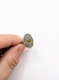 Silver Plated with Polymer Clay Inlay Statement Ring