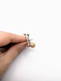 Silver Plated with Polymer Clay Inlay Statement Ring