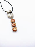 Silver Plated Polymer Clay Inlay Necklace