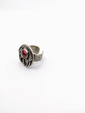 Silver Plated with Polymer Clay Gemstones Statement Ring