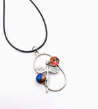 Silver Plated Polymer Clay Inlay Necklace