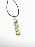 Silver Plated Polymer Clay Inlay Necklace