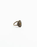 Silver Plated with Polymer Clay Inlay Statement Ring