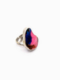 Silver Plated with Polymer Clay Inlay Statement Ring
