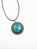 Silver Plated Polymer Clay Inlay Necklace