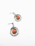 Silver Plated Earrings with Polymer Clay Inlay