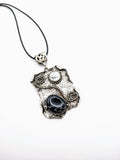 Silver Plated Polymer Clay Inlay Necklace