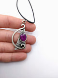 Silver Plated Polymer Clay Inlay Necklace