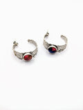 Silver Plated Earrings with Polymer Clay Inlay