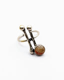 Silver Plated with Polymer Clay Inlay Statement Ring