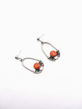 Silver Plated Earrings with Polymer Clay Inlay