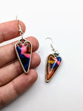 Silver Plated Earrings with Polymer Clay Inlay