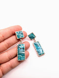 Silver Plated Earrings with Polymer Clay Inlay