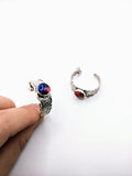 Silver Plated Earrings with Polymer Clay Inlay