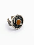 Silver Plated with Polymer Clay Inlay Statement Ring